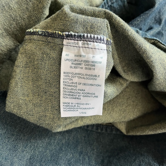 Dickies Long sleeve denim 100% cotton button down Lg - Picture 5 of 5